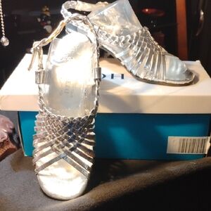 MUSETTI Silver Strappy Women's Sandals